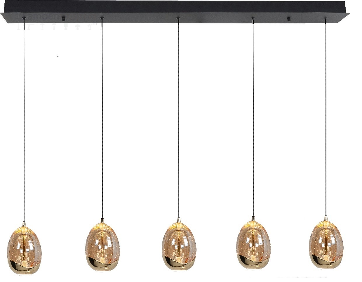 Hanglamp Golden Egg 5 Lichts Led Hanglamp Golden Egg 5 Lichts Led