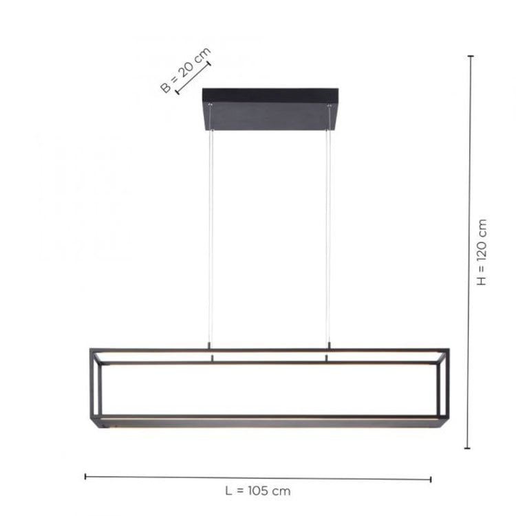 Hanglamp Conni Zwart 105cm incl. Dimmer