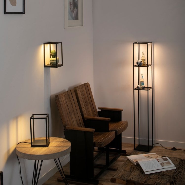Vloerlamp Conni Zwart 140cm incl. Dimmer