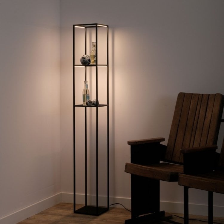 Vloerlamp Conni Zwart 140cm incl. Dimmer
