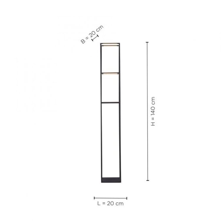 Vloerlamp Conni Zwart 140cm incl. Dimmer