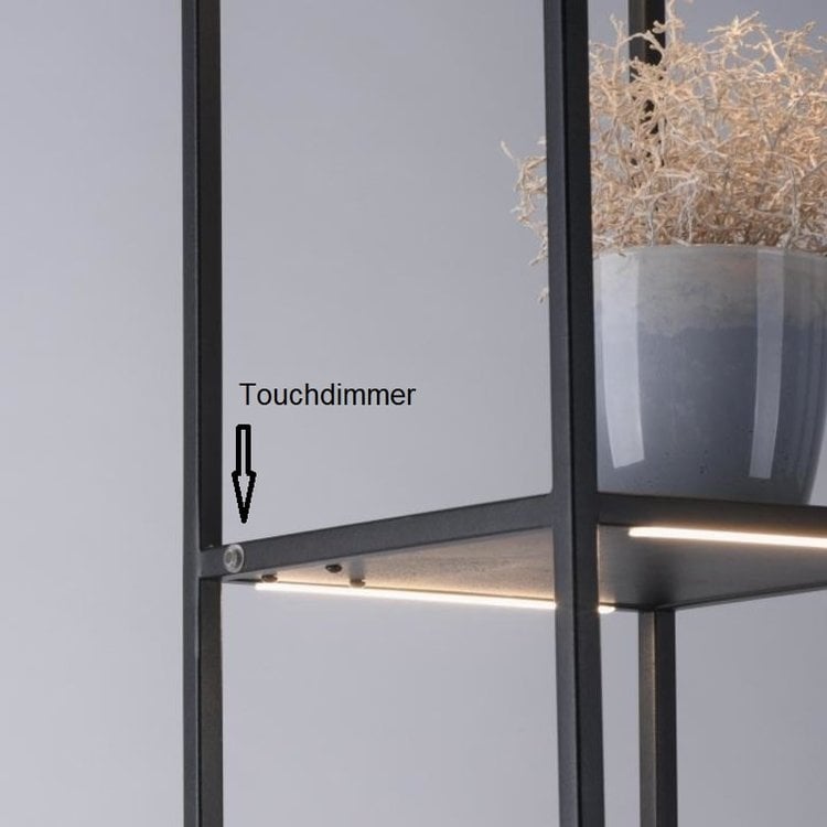 Vloerlamp Conni Zwart 140cm incl. Dimmer