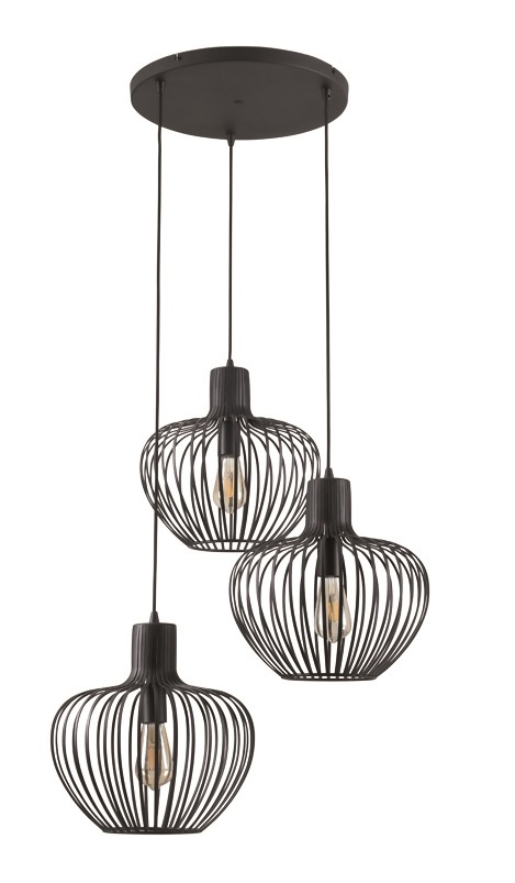 Hanglamp Arraffone Zwart 3 Lichts Hanglamp Arraffone Zwart 3 Lichts