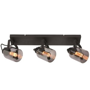 Spot Fumoso Zwart met Smoke Glas 3 Lichts