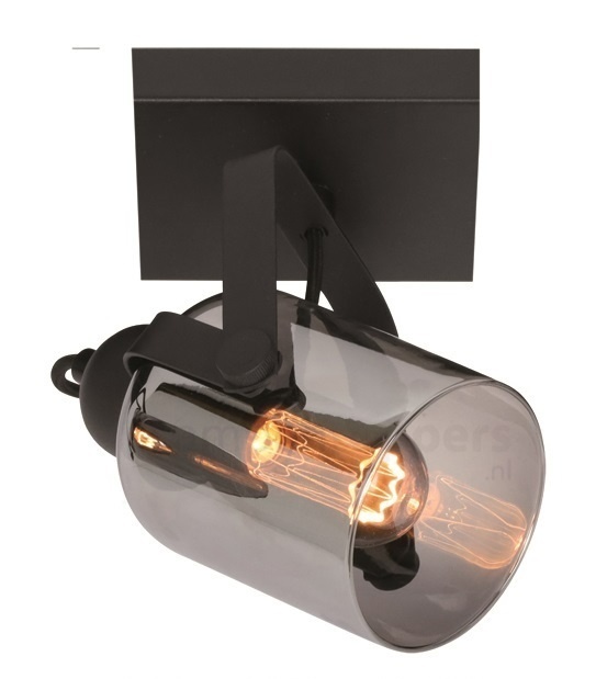 Spot Fumoso Zwart met Smoke Glas 1 Lichts Spot Fumoso Zwart met Smoke Glas 1 Lichts