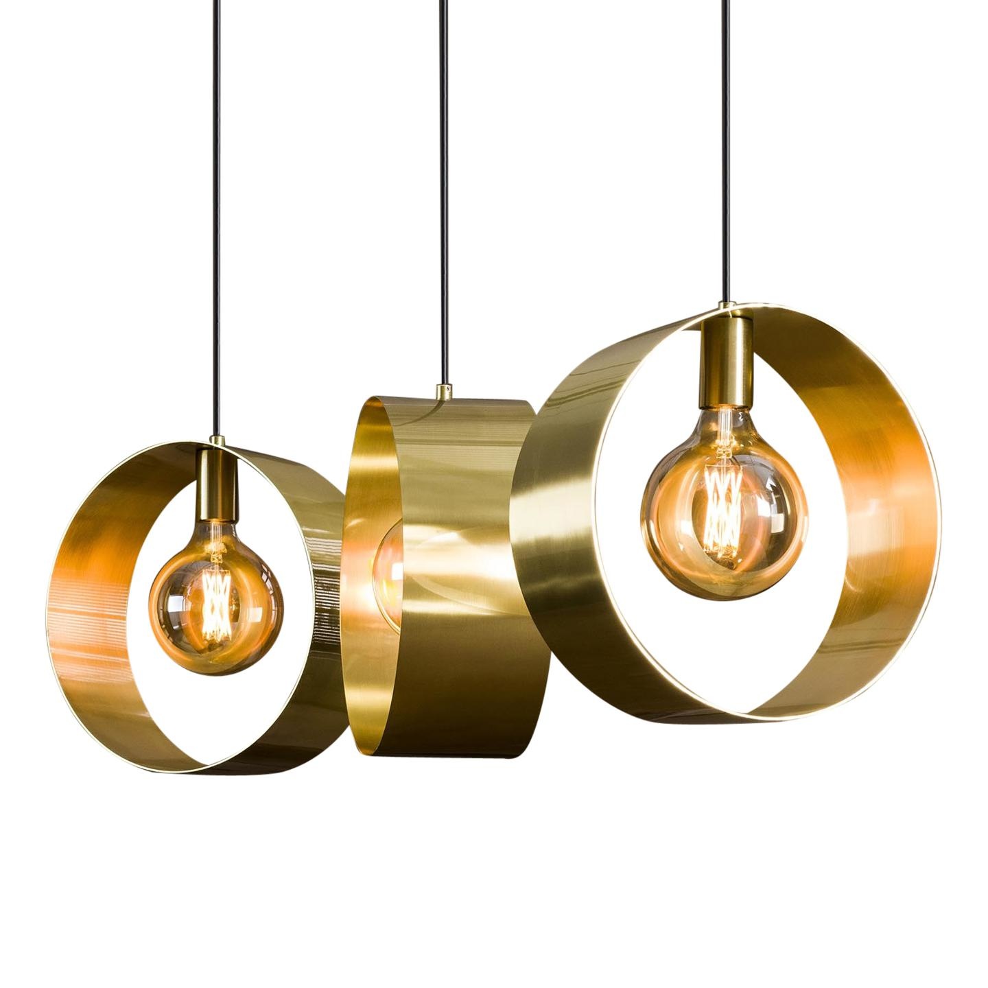 Hanglamp Vegas Gold 3 Lichts 107cm E27 Hanglamp Vegas Gold 3 Lichts 107cm E27