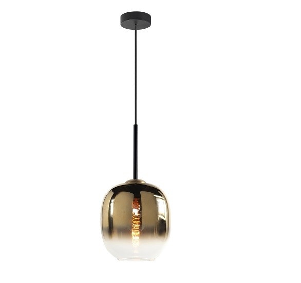 Hanglamp Zwart Gold Bellini 23cm 1 Lichts Hanglamp Zwart Gold Bellini 23cm 1 Lichts