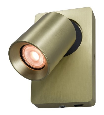 Wandlamp Megano Goud GU10 incl. Schakelaar Wandlamp Megano Goud GU10 incl. Schakelaar