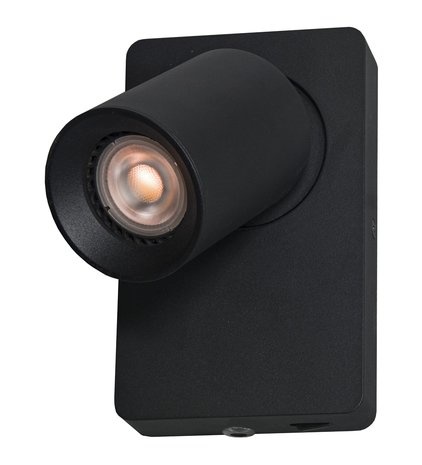 Wandlamp Megano Zwart GU10 incl. Schakelaar Wandlamp Megano Zwart GU10 incl. Schakelaar