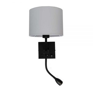 Artdelight Wandlamp Quad Zwart USB Kap Wit