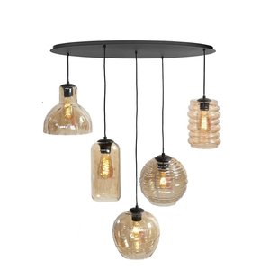 Highlight Hanglamp Fantasy Amber Glas 5Lichts