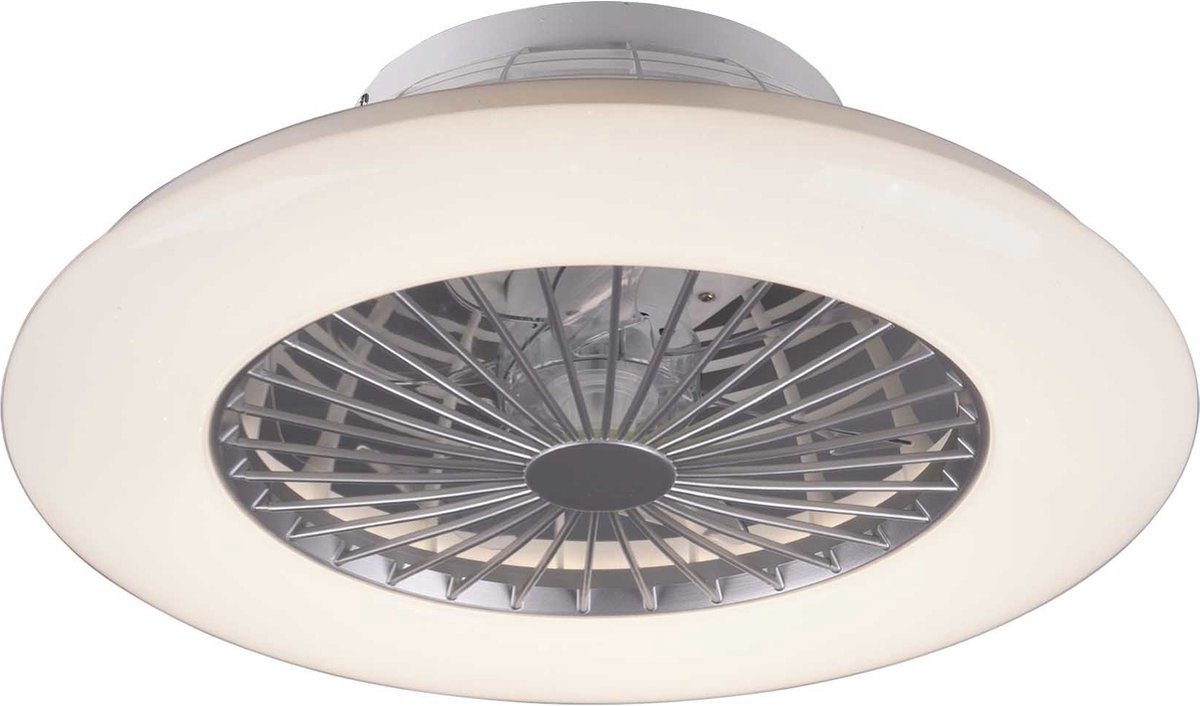 Plafondventilator Stralsund Wit Zilver Ø 50cm Plafondventilator Stralsund Wit Zilver Ø 50cm