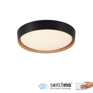 Plafondlamp Milia Zwart Ø 40cm incl. Dimmer