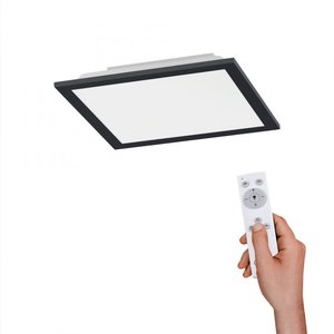Plafondlamp Flat Zwart LED 29.5 x 29.5cm Afstandsbediening