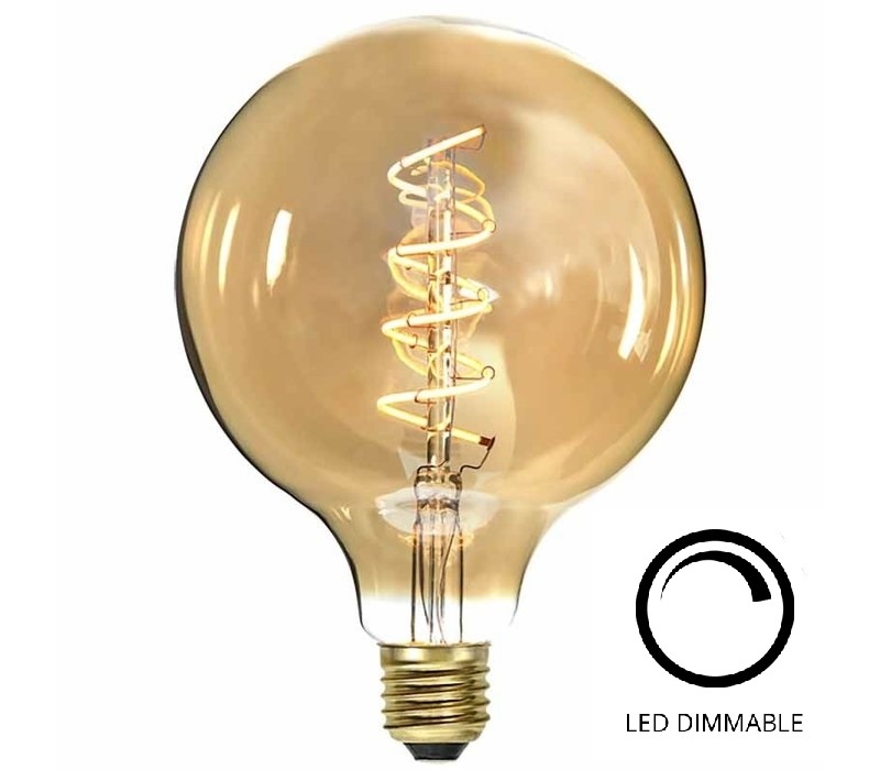 E27 9Watt Gold Spiraal 125mm Dimbaar E27 9Watt Gold Spiraal 125mm Dimbaar