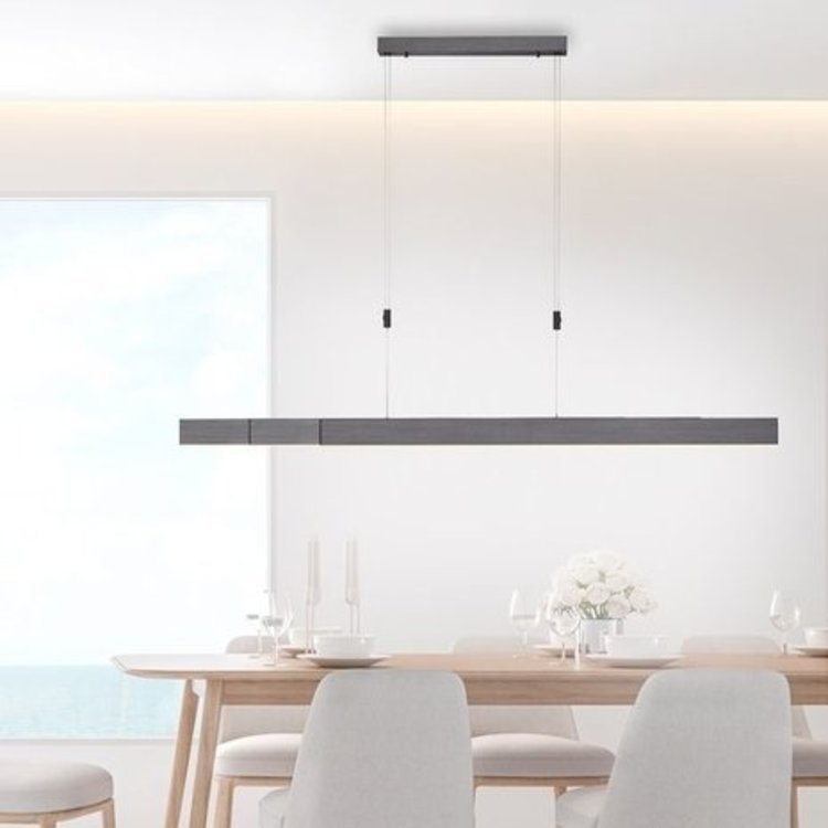 Paul Neuhaus PURE-MOTO e-Slide Hanglamp Grijs L 120-200 cm
