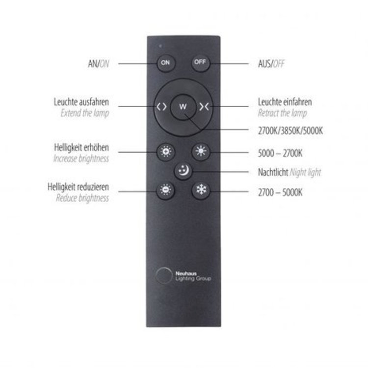 Paul Neuhaus PURE-MOTO e-Slide Hanglamp Grijs L 120-200 cm
