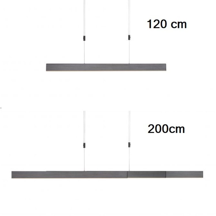 Paul Neuhaus PURE-MOTO e-Slide Hanglamp Grijs L 120-200 cm