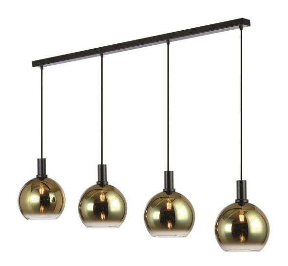 Gradiente - Hanglamp - 4 x 20cm - Goud - Zwart