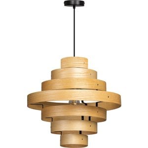 Oaknut Hanglamp Hout & 7 Rings Ø 50cm
