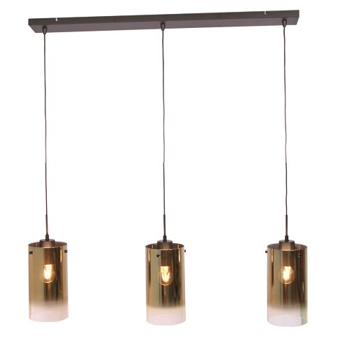 Hanglamp Ventotto Zwart & Gold Glas 3 Lichts