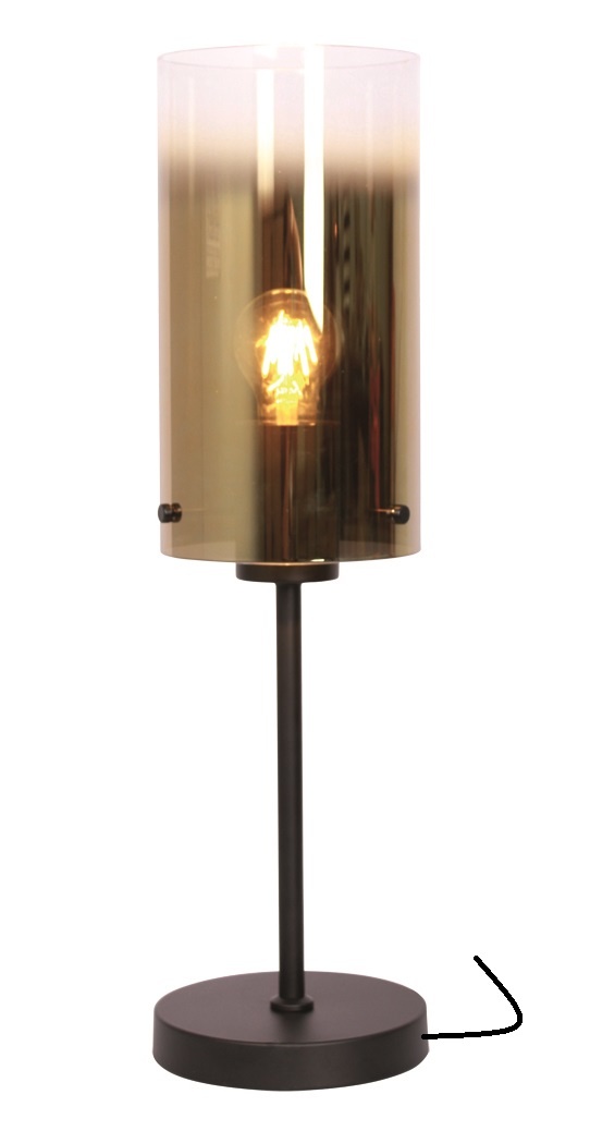 Tafellamp Ventotto Zwart & Gold Glas 58cm