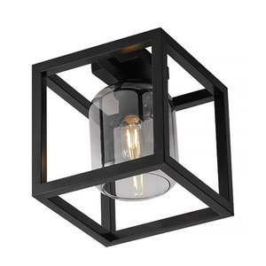 Dentro  Plafondlamp Smoke Zwart 1 Lichts  25cm