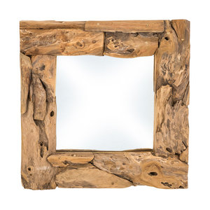 Wandspiegel Root Teak Wortelhout 50 x 50cm