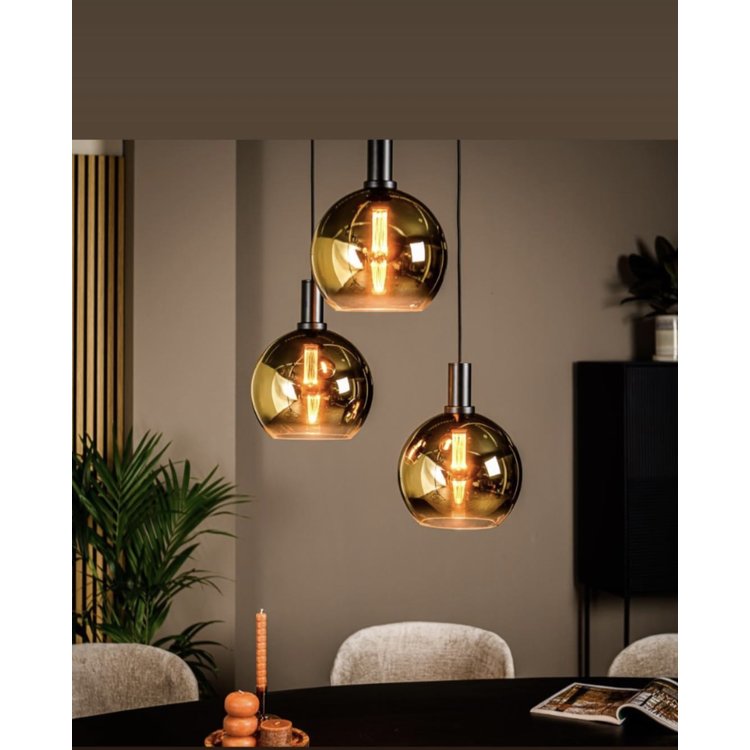 Beoefend fonds eer Freelight Gradiente - Hanglamp - 3x25cm - Goud - Zwart - Lampentoppers -  Lampentoppers.nl