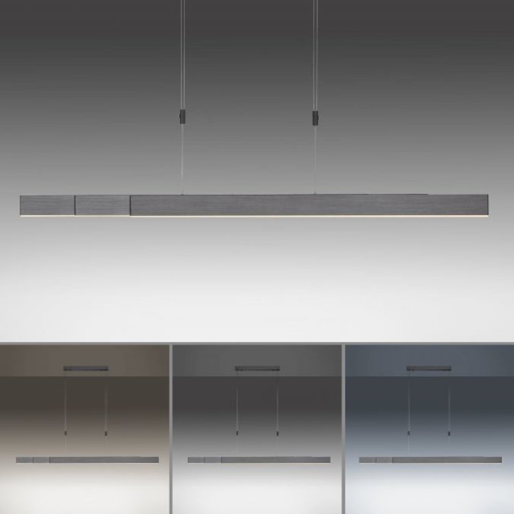 Paul Neuhaus PURE-MOTO e-Slide Hanglamp Grijs L 120-200 cm