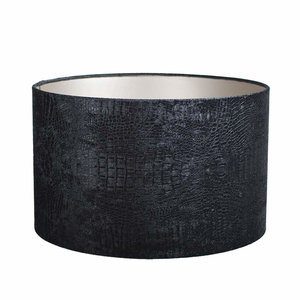 Lampenkap Cilinder Short Croco Velvet  Black Ø 30cm