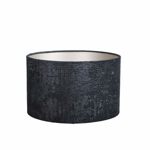 Lampenkap Cilinder Short Croco Velvet  Black Ø 25cm