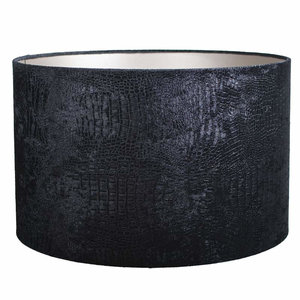 Lampenkap Cilinder Short Croco Velvet Black Ø 40cm