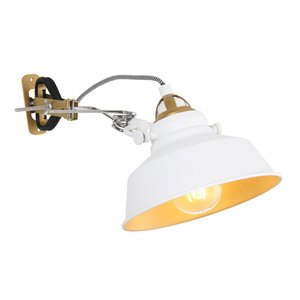 Wandlamp Nové  Wit Goud incl. Klem