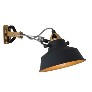 Wandlamp Nové  Zwart Goud incl. Klem