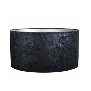 Lampenkap Cilinder Wide Croco Velvet Black Ø 50cm