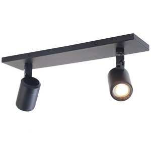 Spot Rain Zwart IP44 2Lichts Long