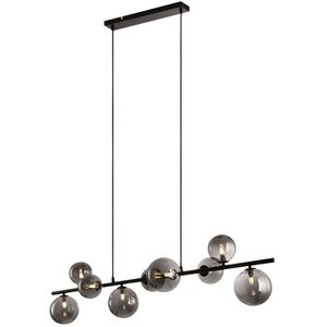 Hanglamp Calcio Zwart - Smoke Glas 9Lichts 125cm