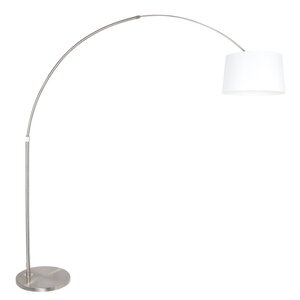 Booglamp RVS incl. Kap Ø 45cm Wit