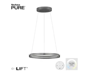 Neuhaus PURE-MOTO-E-LOOP Hanglamp E-Lift Grey Ø 70cm incl. Afstandsbediening
