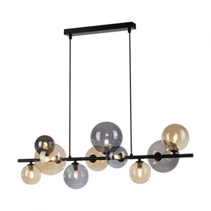 Hanglamp Popsicle Zwart - Smoke Amber Glas 85cm