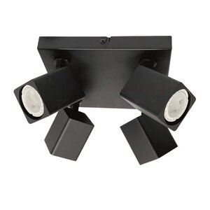 Spot Quadro Zwart GU10 4-Lichts