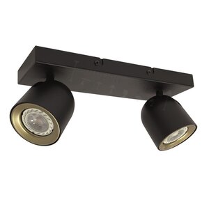 Spot Solare Zwart - Goud GU10 2 Lichts Balk