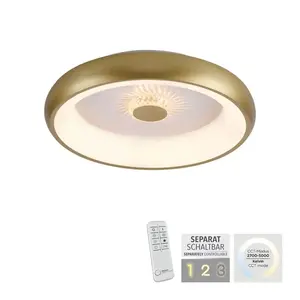 Plafondlamp Vertigo Mat Goud Ø 45cm Afstandsbediening
