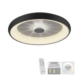 Plafondlamp Vertigo Mat Zwart Ø 61cm Afstandsbediening