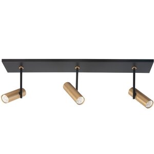 Spot Trend Zwart Goud Mini GU-10 Ø 35mm 3 Lichts Balk