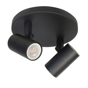 Spot Piccolo Zwart GU10 mini 35mm  2-Lichts Ø 15cm