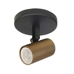 Spot Piccolo Zwart-Goud GU10 mini 35mm  1-Lichts