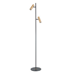 Vloerlamp Trend Zwart/Goud 2 lichts 141cm mini GU10