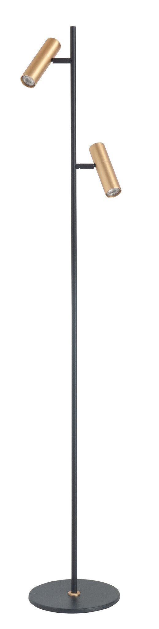 Vloerlamp Trend Zwart/Goud 2 lichts 141cm mini GU10